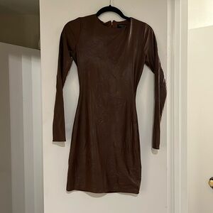 Naked Wardrobe Faux Leather Mini Dress